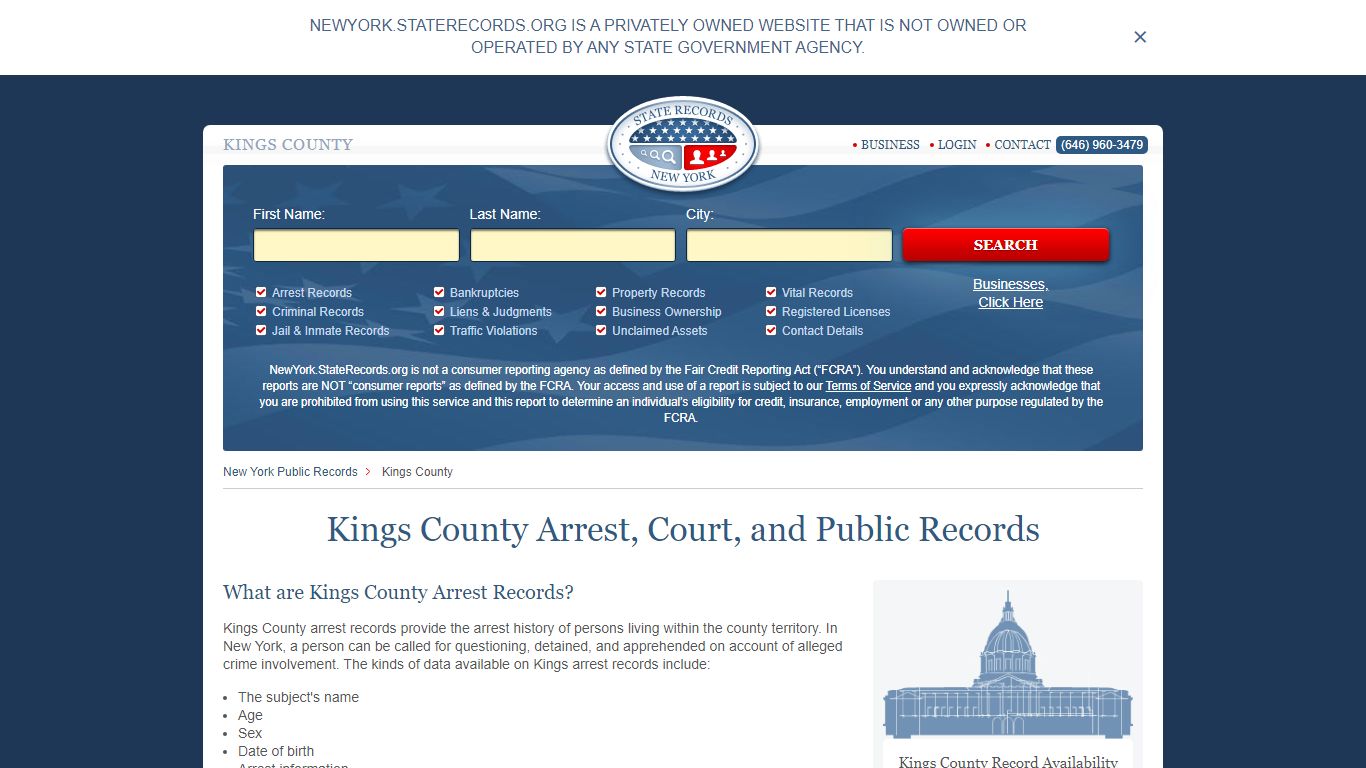 Kings County Arrest, Court, and Public Records